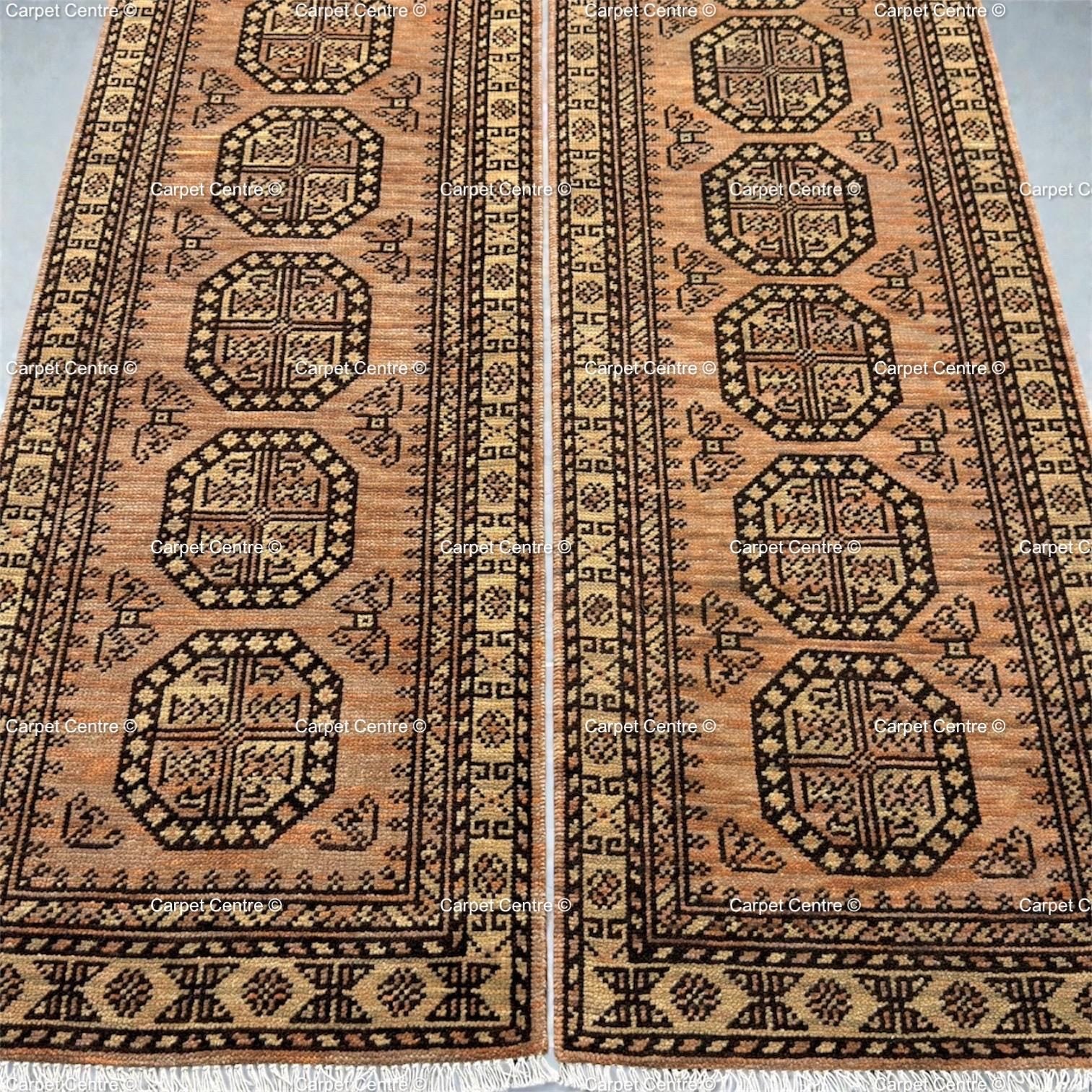 Vintage Oushak Runner Rug, Hand-Knotted Turkish Wool, Geometric Tribal Boho Hallway Decor