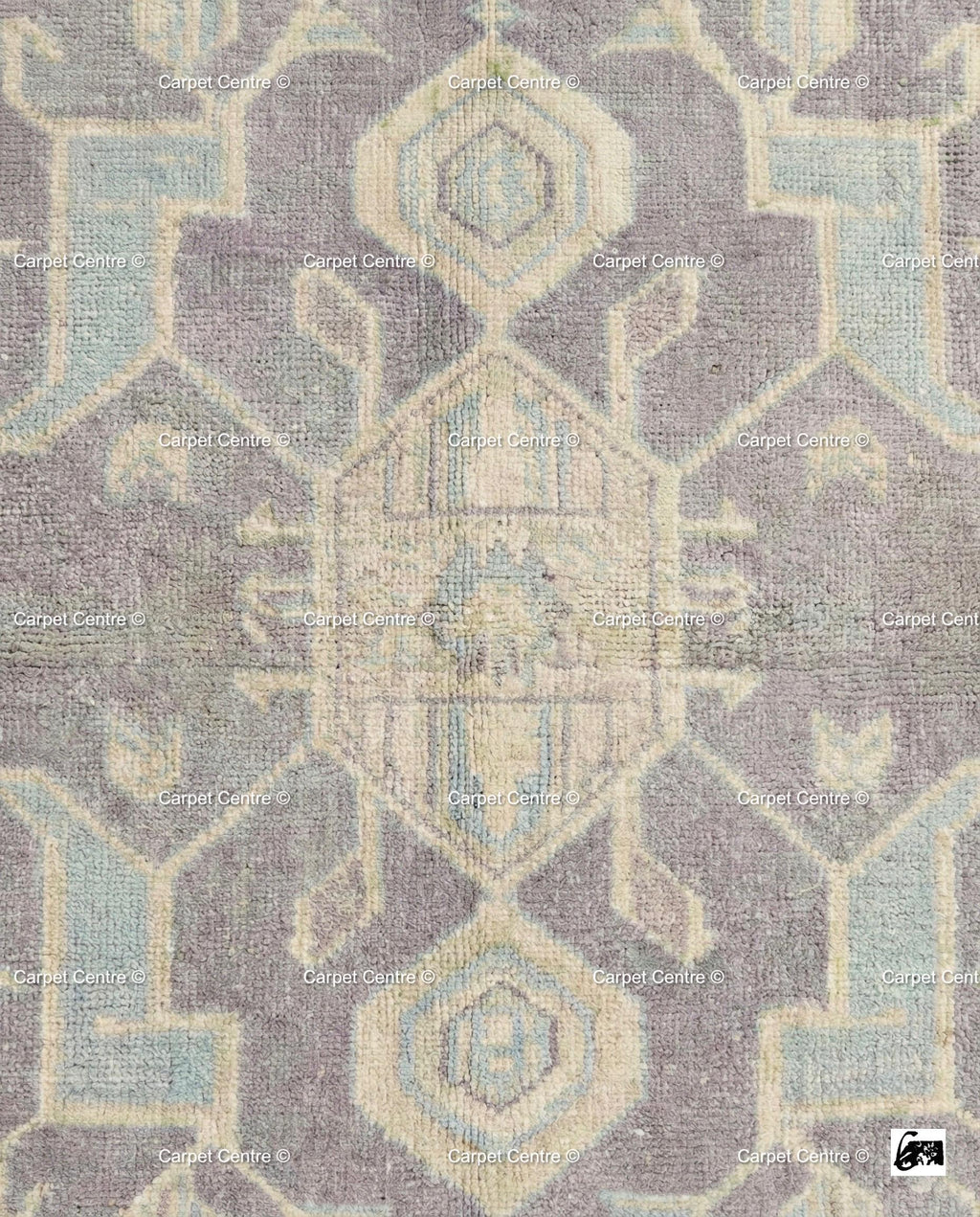 Muted Purple Oushak Rug, Hand-Knotted Wool Geometric Pastel Home Decor