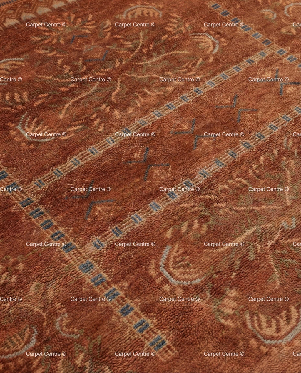 Hand Knotted Oushak Rug, Terracotta Rust Wool Pile, Turkish Knot Area Rug