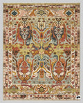 Hand Knotted Oushak Rug, Chinoiserie Botanical Wool Area Rug, Turkish Floral Carpet