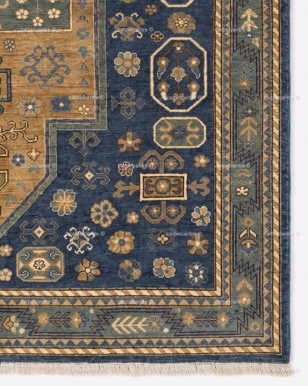 Navy Blue Oushak Rug: Hand Knotted 100% New Zealand Wool Carpet