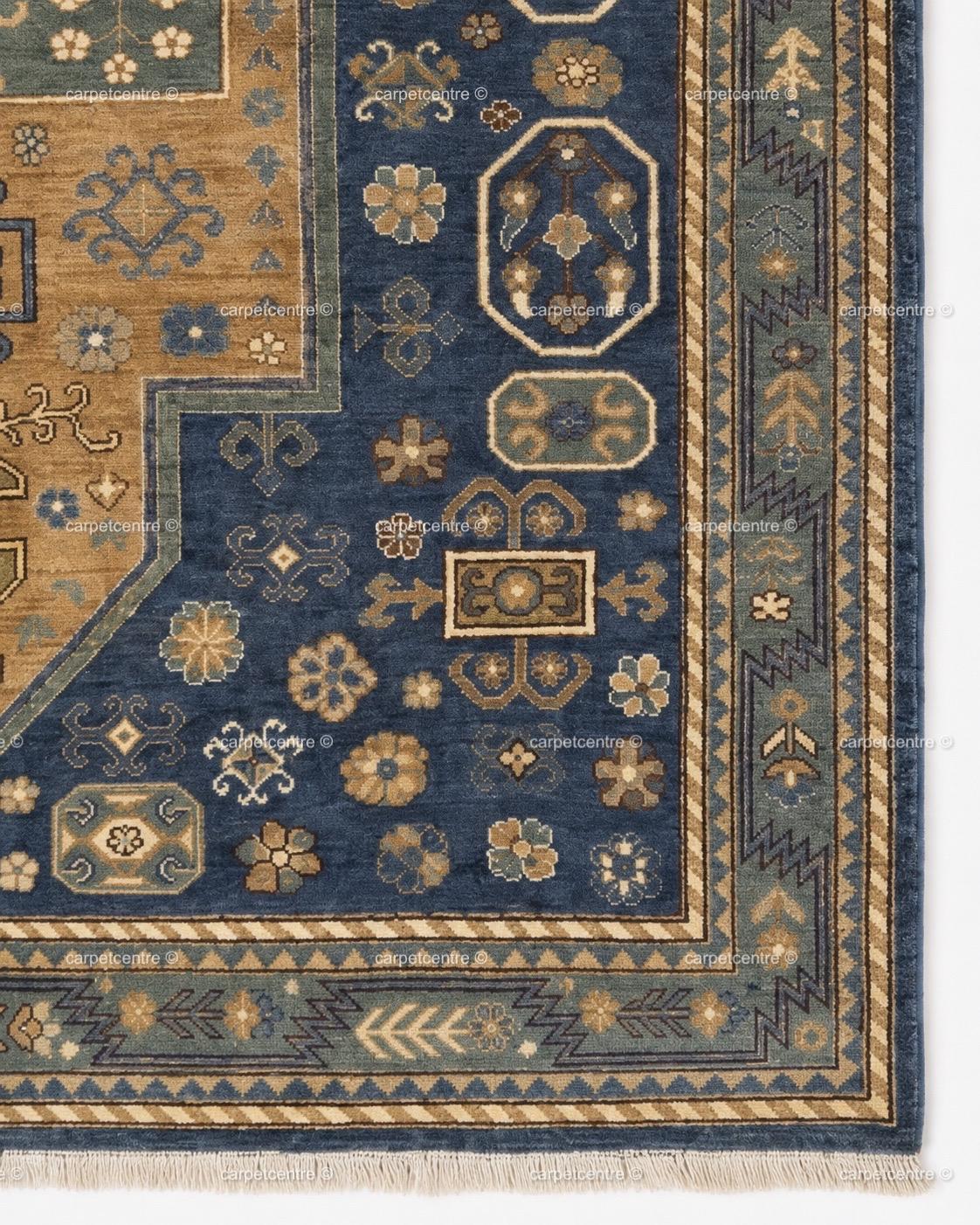 Navy Blue Oushak Rug: Hand Knotted 100% New Zealand Wool Carpet