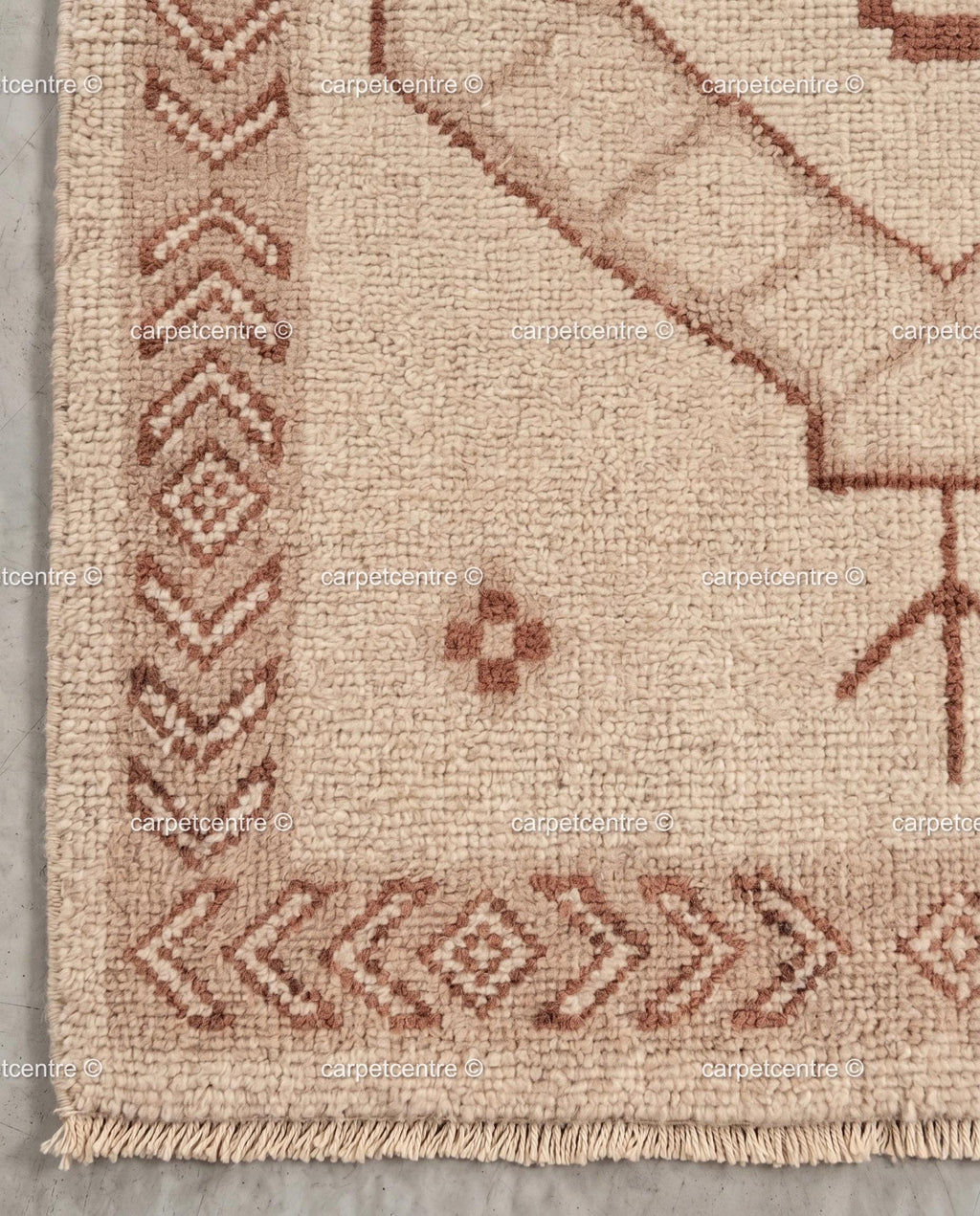 Hand-Knotted Wool Oushak Runner Rug, Geometric Medallion Hallway Carpet 3x10