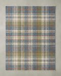 Hand Knotted Plaid Wool Rug: Blue Green Tartan, New Zealand Wool, Custom Sizes