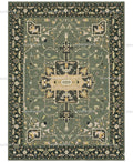 Sage Green Oushak Rug | Hand Knotted Wool Turkish Carpet | Muted Boho Bedroom Rug