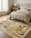 Hand-Knotted Silk Wool Abstract Tiger Oushak Rug, Modern Animal Print Area Rug