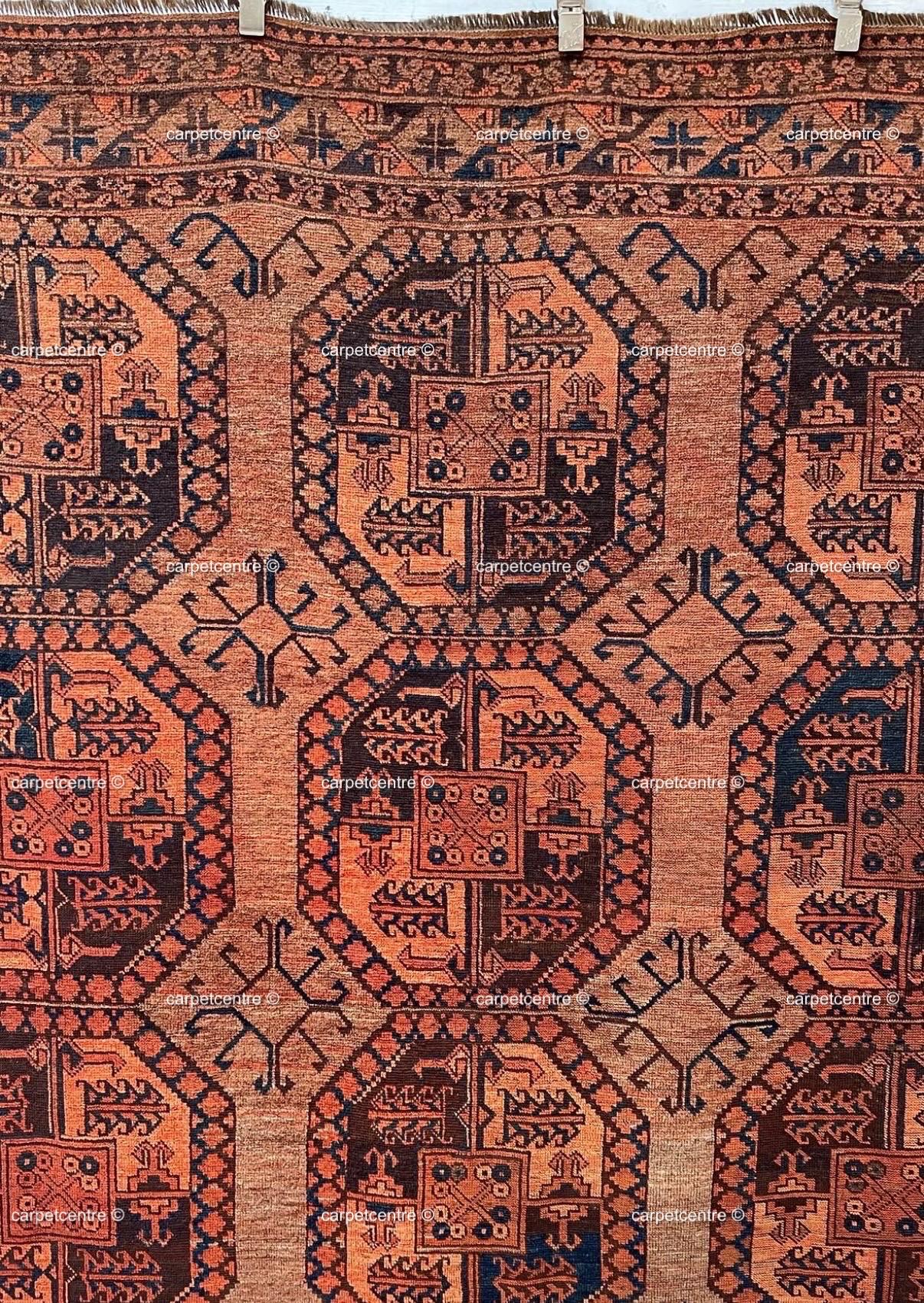 Hand Knotted Oushak Rug, Tribal Geometric Wool Area Rug