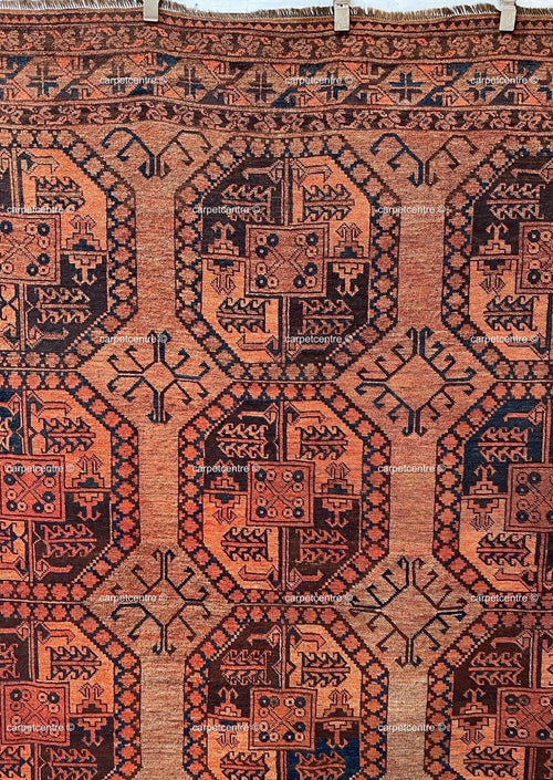 Hand Knotted Oushak Rug, Tribal Geometric Wool Area Rug