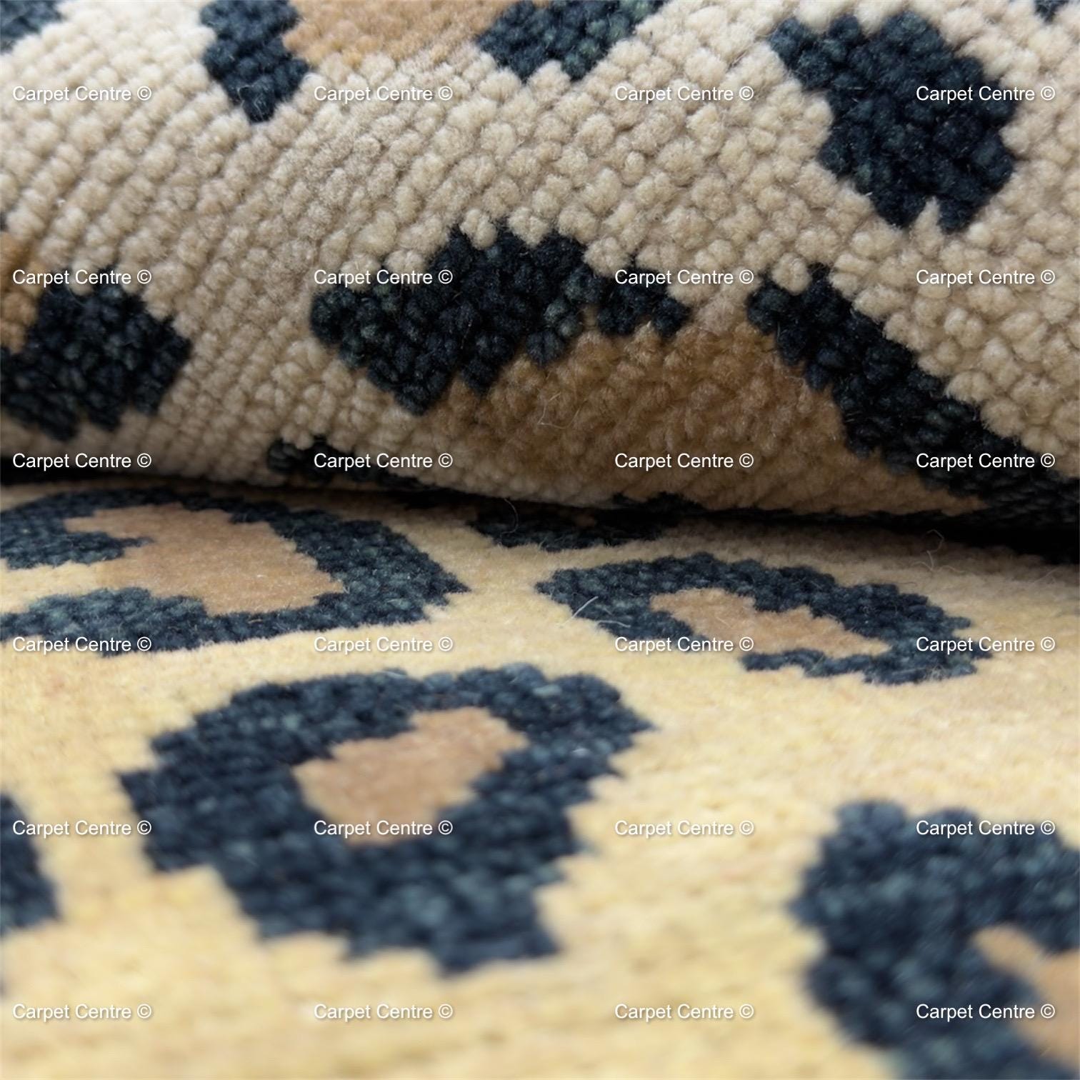 Hand Knotted Wool Leopard Print Oushak Rug, Turkish Knot Animal Area Rug