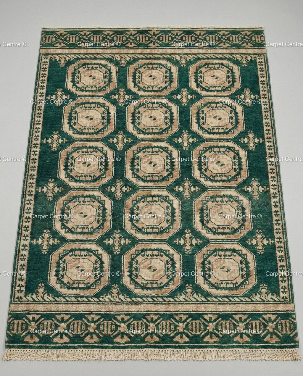 Emerald Green Oushak Rug, Hand Knotted Wool Tribal Boho Carpet