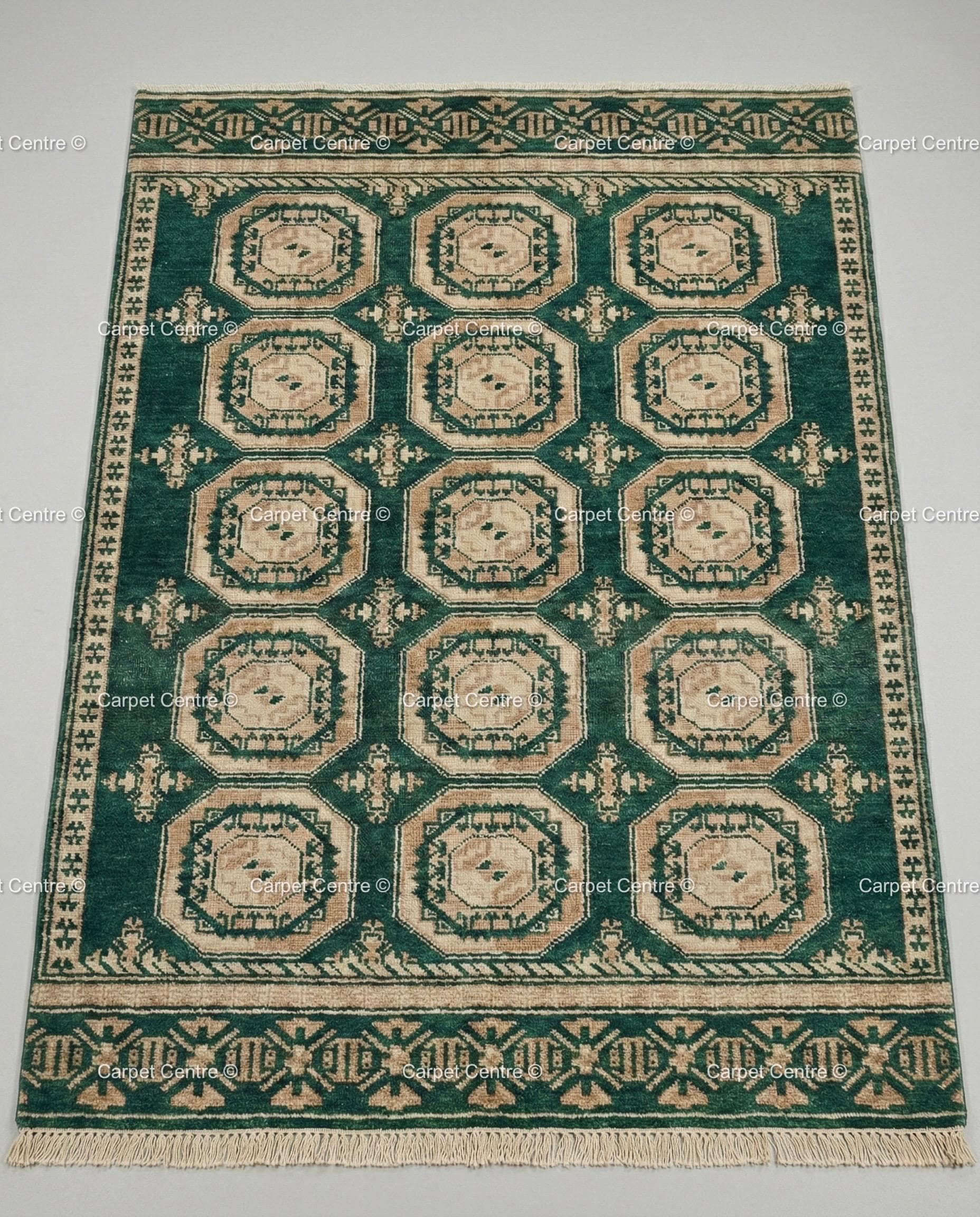Emerald Green Oushak Rug, Hand Knotted Wool Tribal Boho Carpet