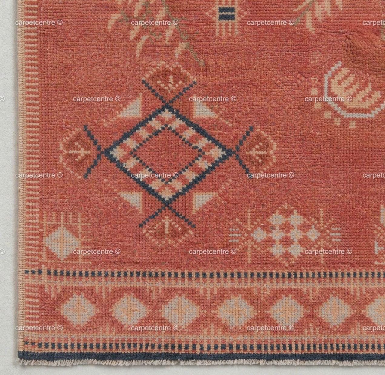 Hand Knotted Oushak Wool Rug , Distressed Pink Turkish Anatolian 8x10 9x12 Area Rug