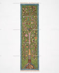 Handmade Wool Tree of Life Runner Rug: Colorful Botanical Hallway Carpet