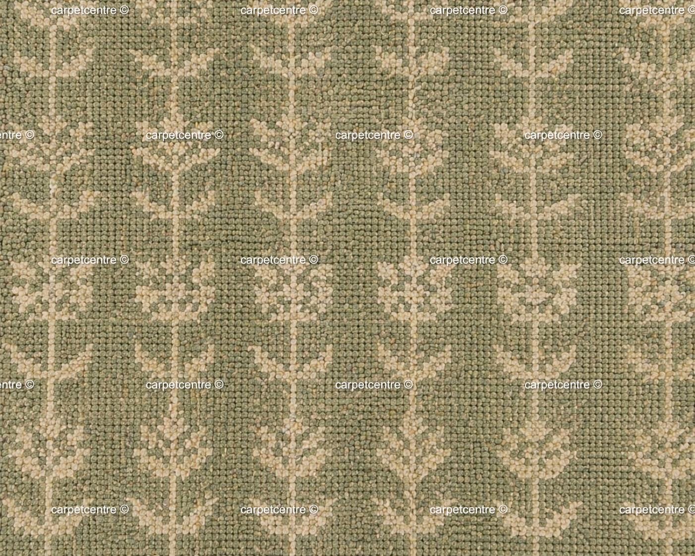 Handmade Sage Green Oushak Wool Rug: Distressed Floral Turkish Area Rug