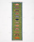 Handmade Wool Turtle Runner Rug – Colorful Tortoise Design Hallway Carpet