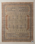 Hand Knotted Wool Oushak Rug | Geometric Tribal Boho Living Room Decor