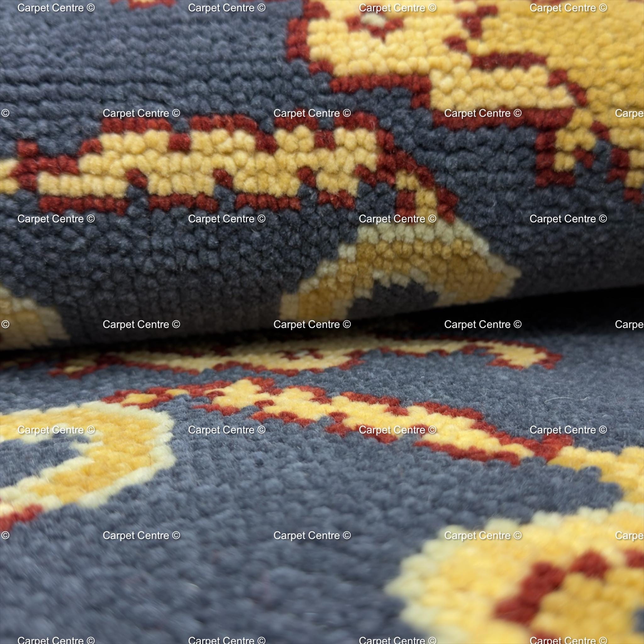 Handmade Gray Oushak Wool Runner Rug, Turkish Hallway Entryway