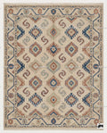Hand Knotted Oushak Wool Rug, Geometric Diamond, Boho Home Decor