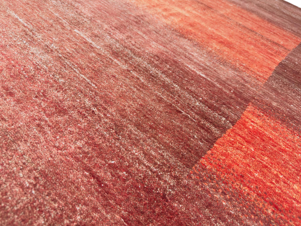 Red Maroon Hand Knotted Gabbeh Rug: Bamboo Silk & Cotton 5'11" x 3'11" | Quick Ship