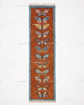 Handmade Wool Butterfly Runner Rug – Rust Orange Insect Motif Carpet