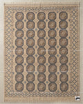 Muted Oushak Rug | Neutral Geometric Turkish Wool Area Rug | Boho Living Room 8x10