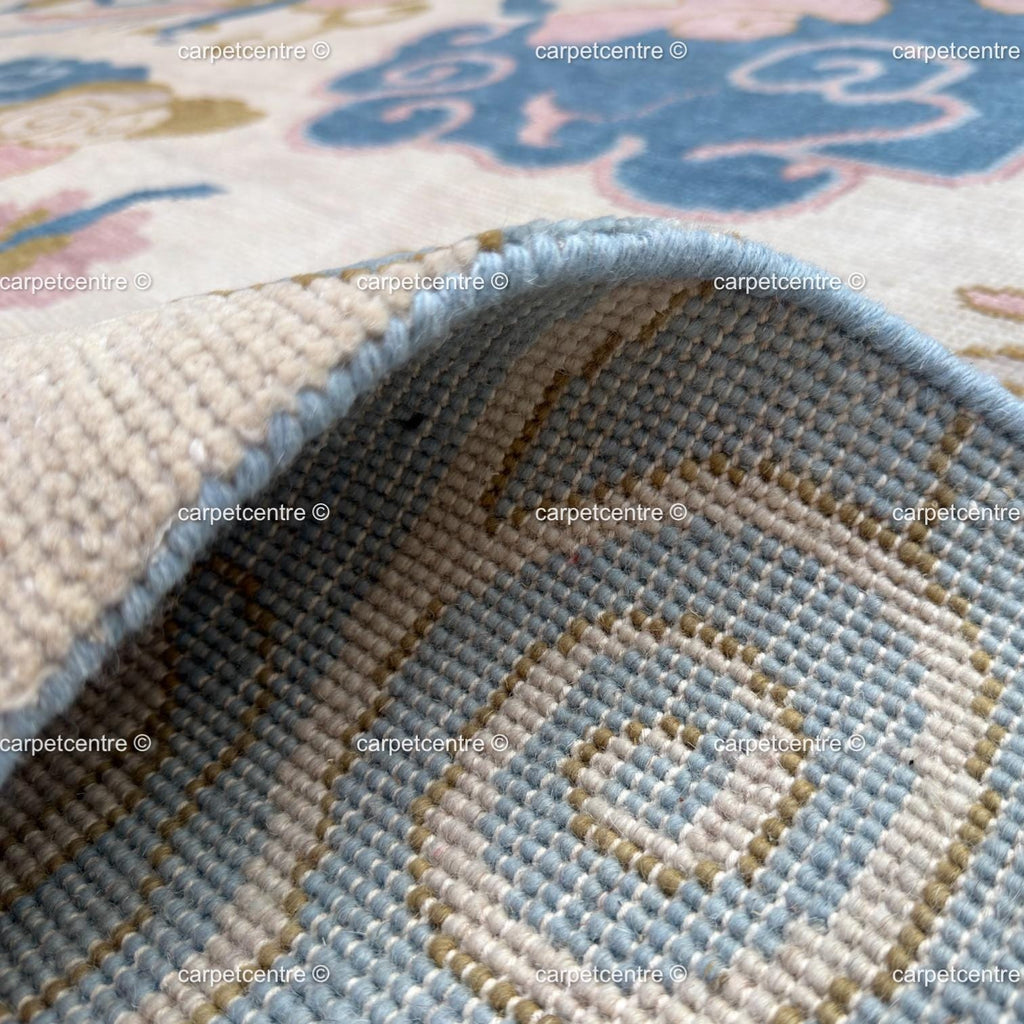 Sky Blue Chinoiserie Wool Rug,8x10 9x12 Hand-Knotted Turkish Living Room Bedroom Decor