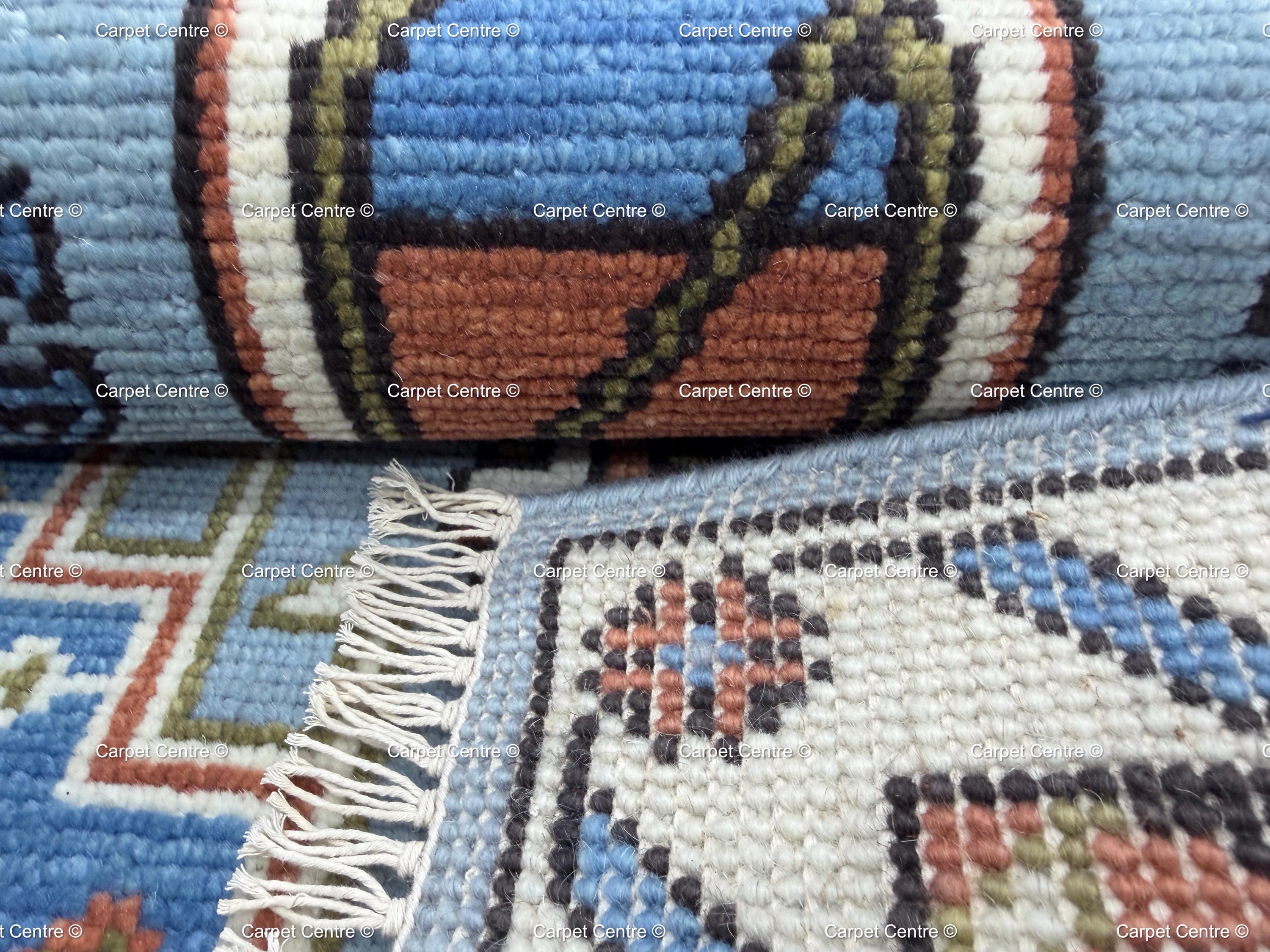 Hand-Knotted Wool Runner Rug, Canoe Figural Oushak Style, Coastal Cabin Decor
