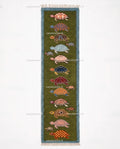 Handmade Wool Turtle Runner Rug – Olive Green Tortoise Design Hallway Carpet