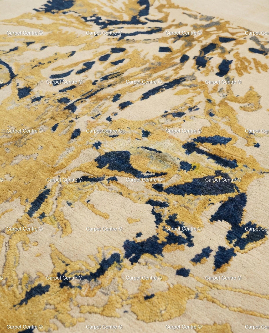 Hand-Knotted Silk Wool Abstract Tiger Oushak Rug, Modern Animal Print Area Rug