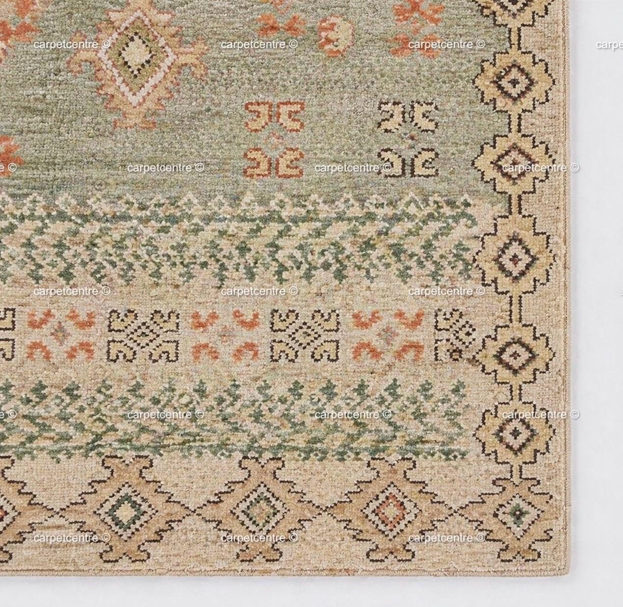 Sage Green Hand Knotted Wool Oushak Rug, Vintage Tribal Boho Decor 8x10