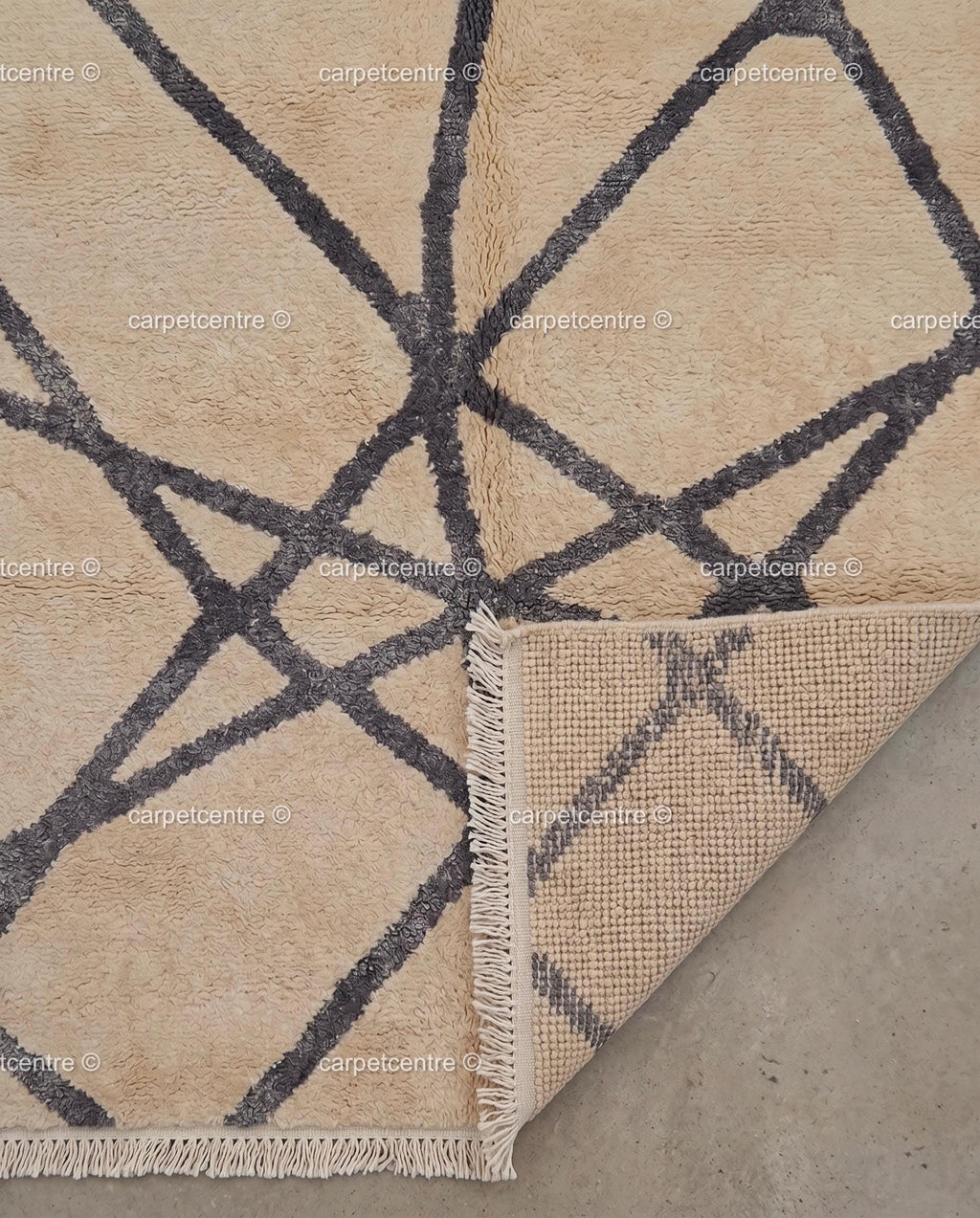 Hand Knotted Wool Rug, Abstract Line Art, Greige Charcoal Minimalist Carpet (Custom Size)