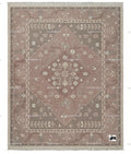 Hand Knotted Dusty Rose Oushak Rug, New Zealand Wool Area Rug