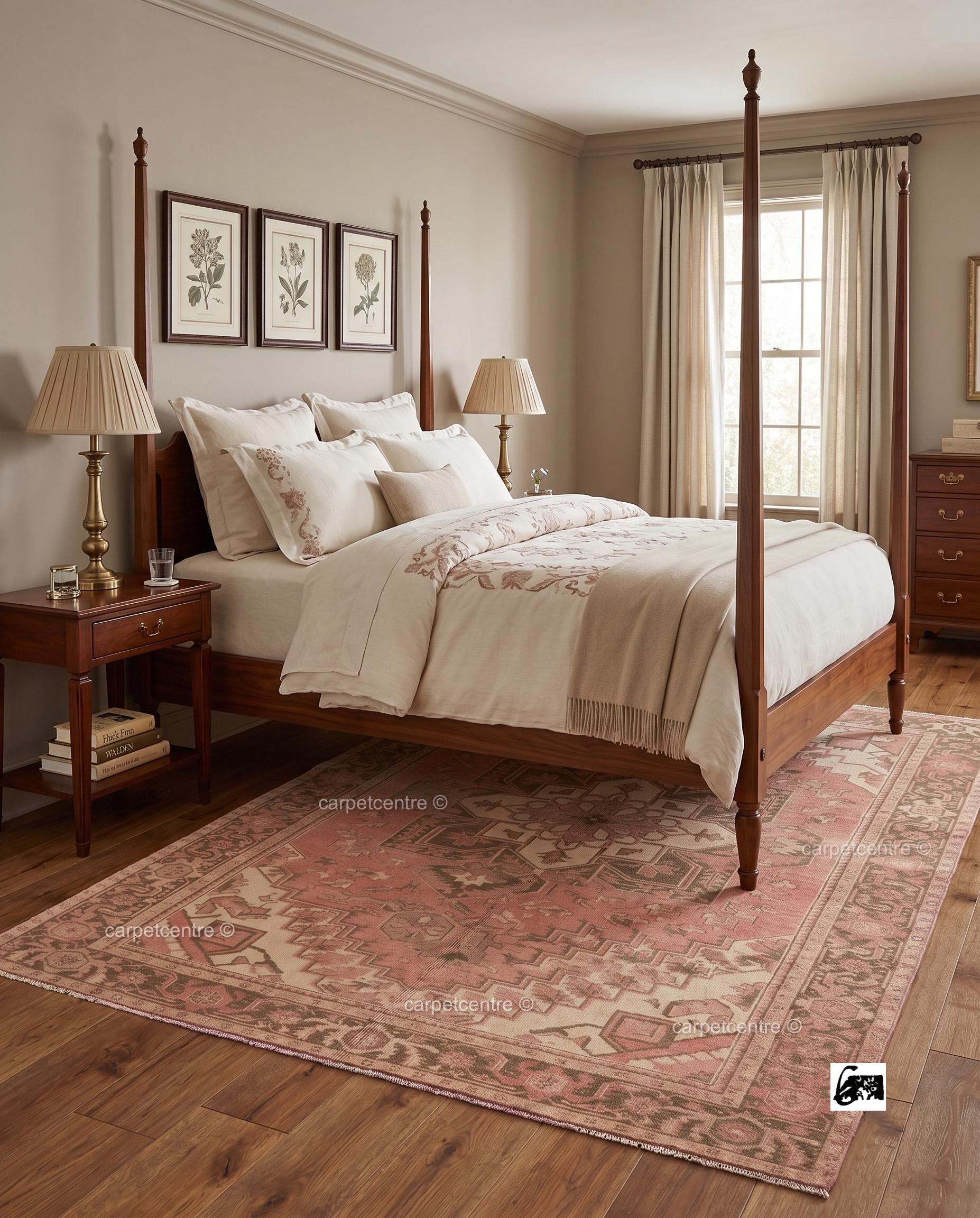 Hand Knotted Pink Oushak Rug: New Zealand Wool, Turkish Design (Made to Order)