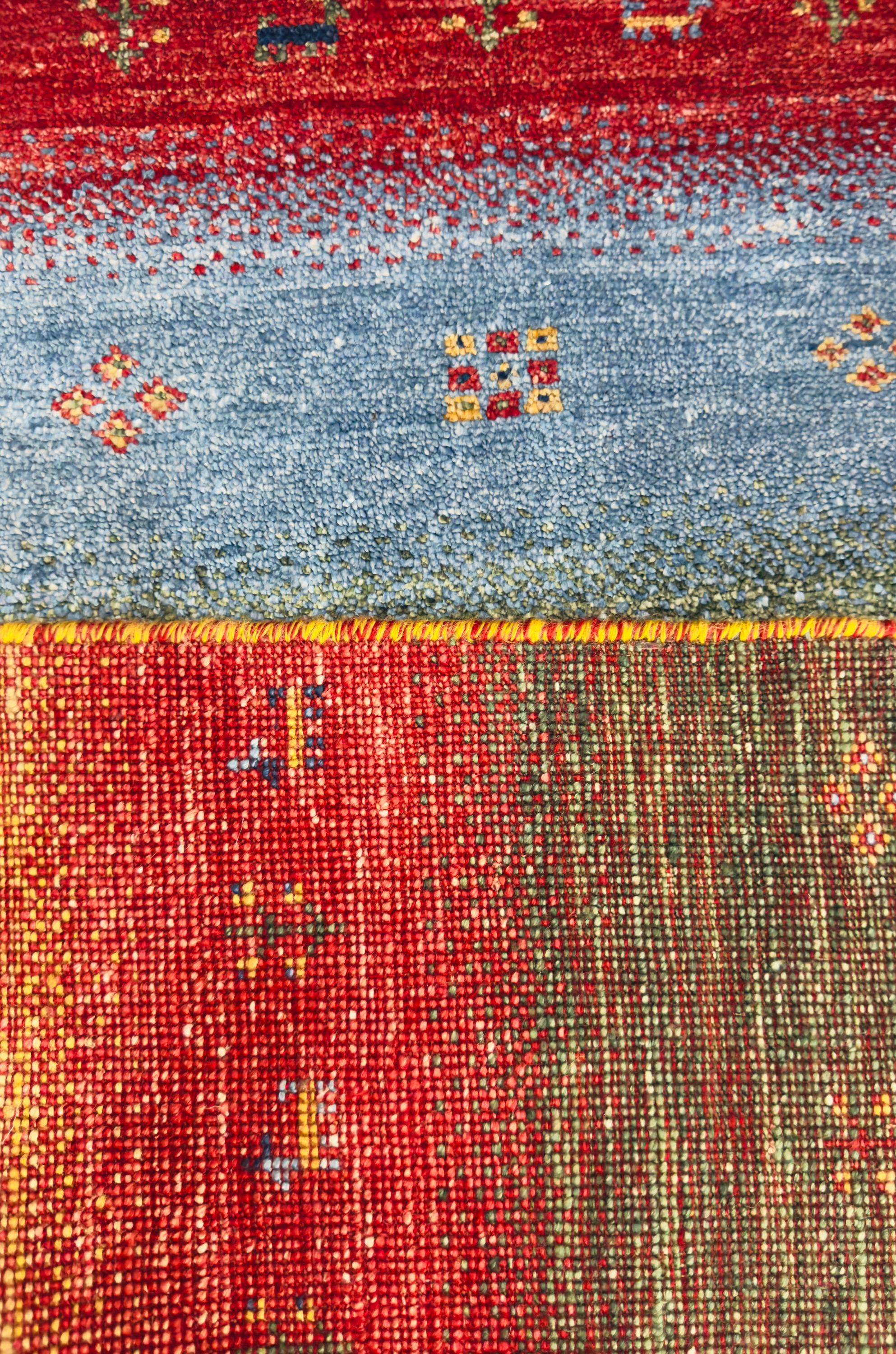 Handwoven Bamboo Silk Fish Rug: Multicolor Gabbeh Style Area Carpet