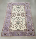 Hand Knotted Oushak Wool Rug | Lilac Bird Motif