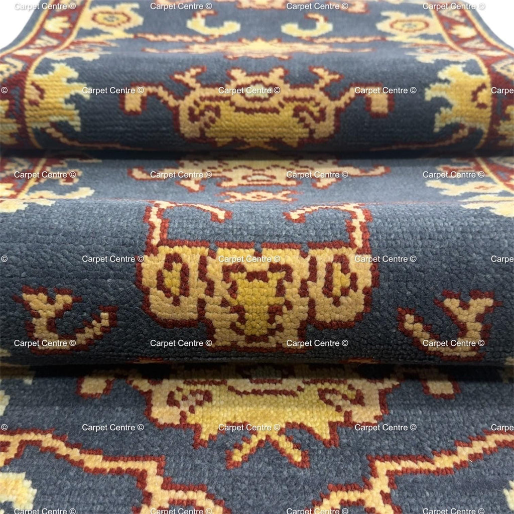 Handmade Gray Oushak Wool Runner Rug, Turkish Hallway Entryway