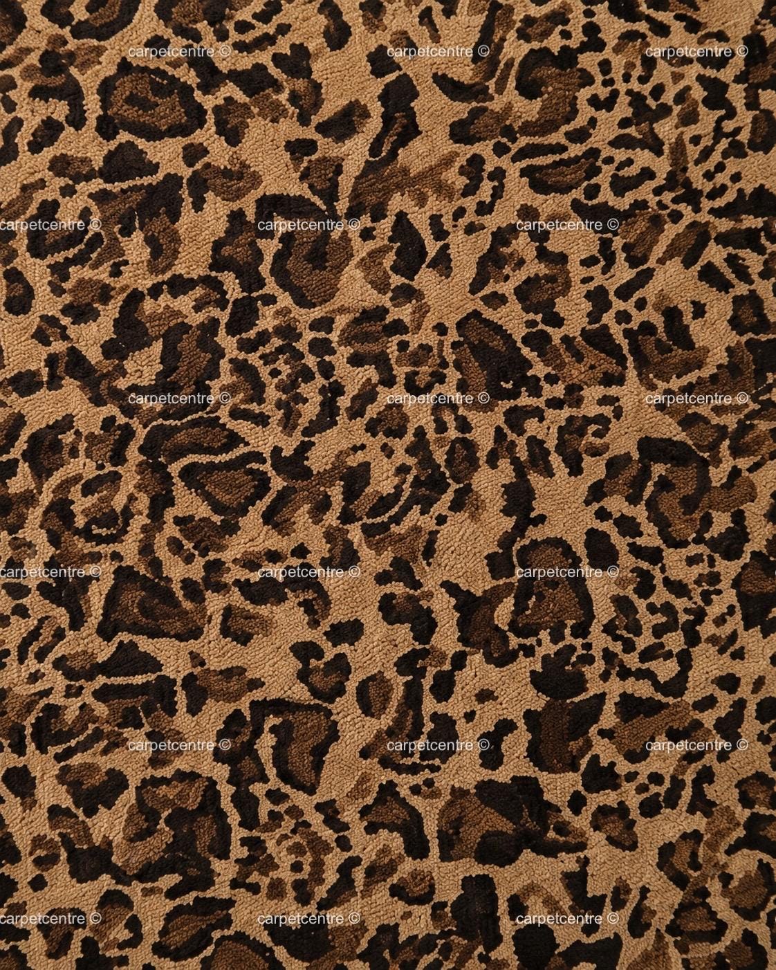Hand Knotted Leopard Print Oushak Rug | Wool Turkish Area Carpet, Earth Tone Safari Decor