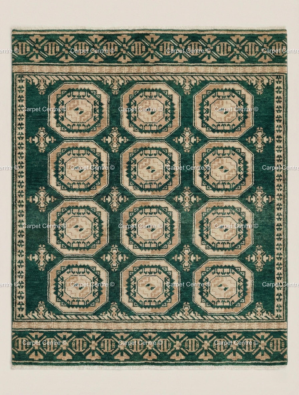 Emerald Green Oushak Rug, Hand Knotted Wool Tribal Boho Carpet
