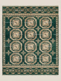 Emerald Green Oushak Rug, Hand Knotted Wool Tribal Boho Carpet