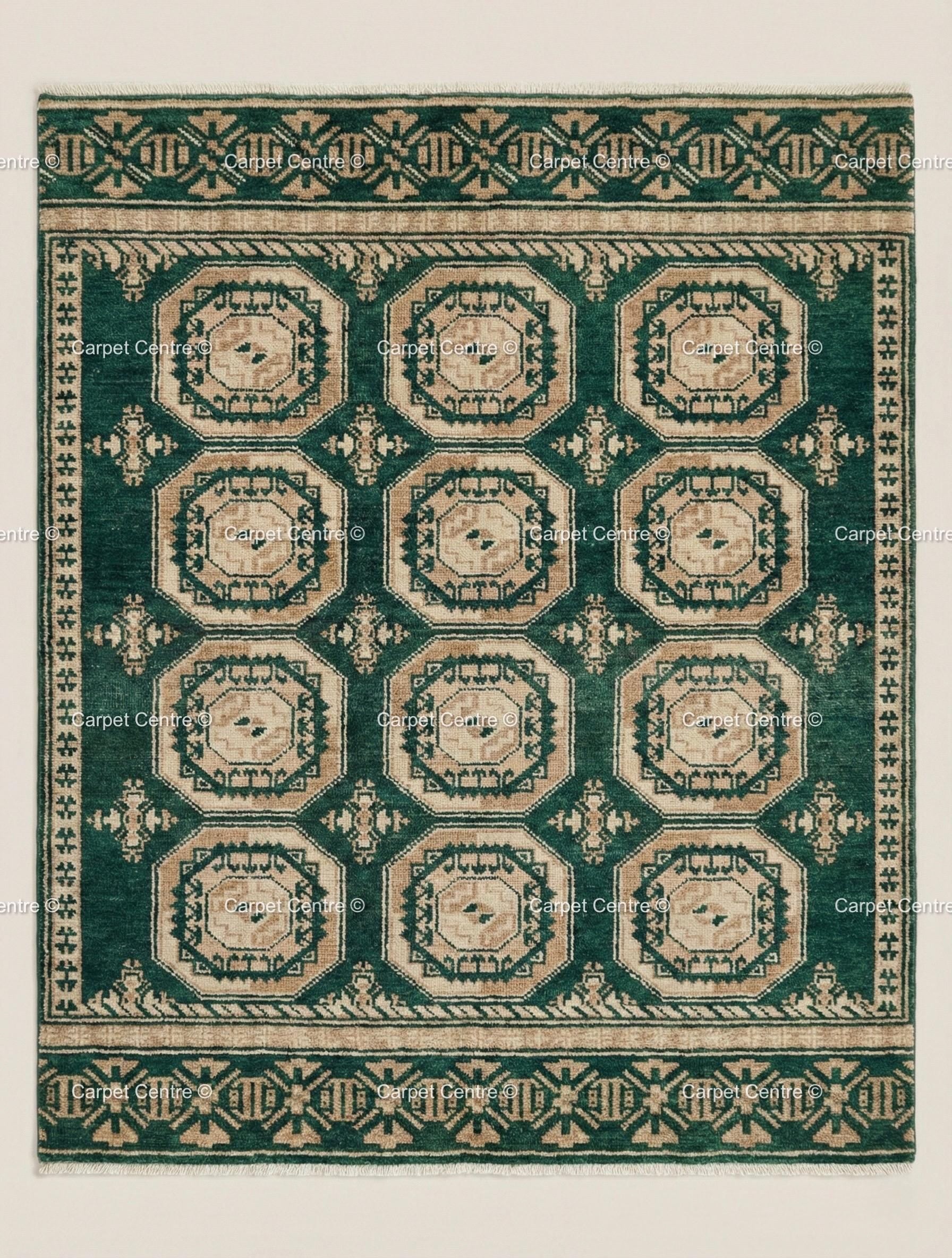 Emerald Green Oushak Rug, Hand Knotted Wool Tribal Boho Carpet