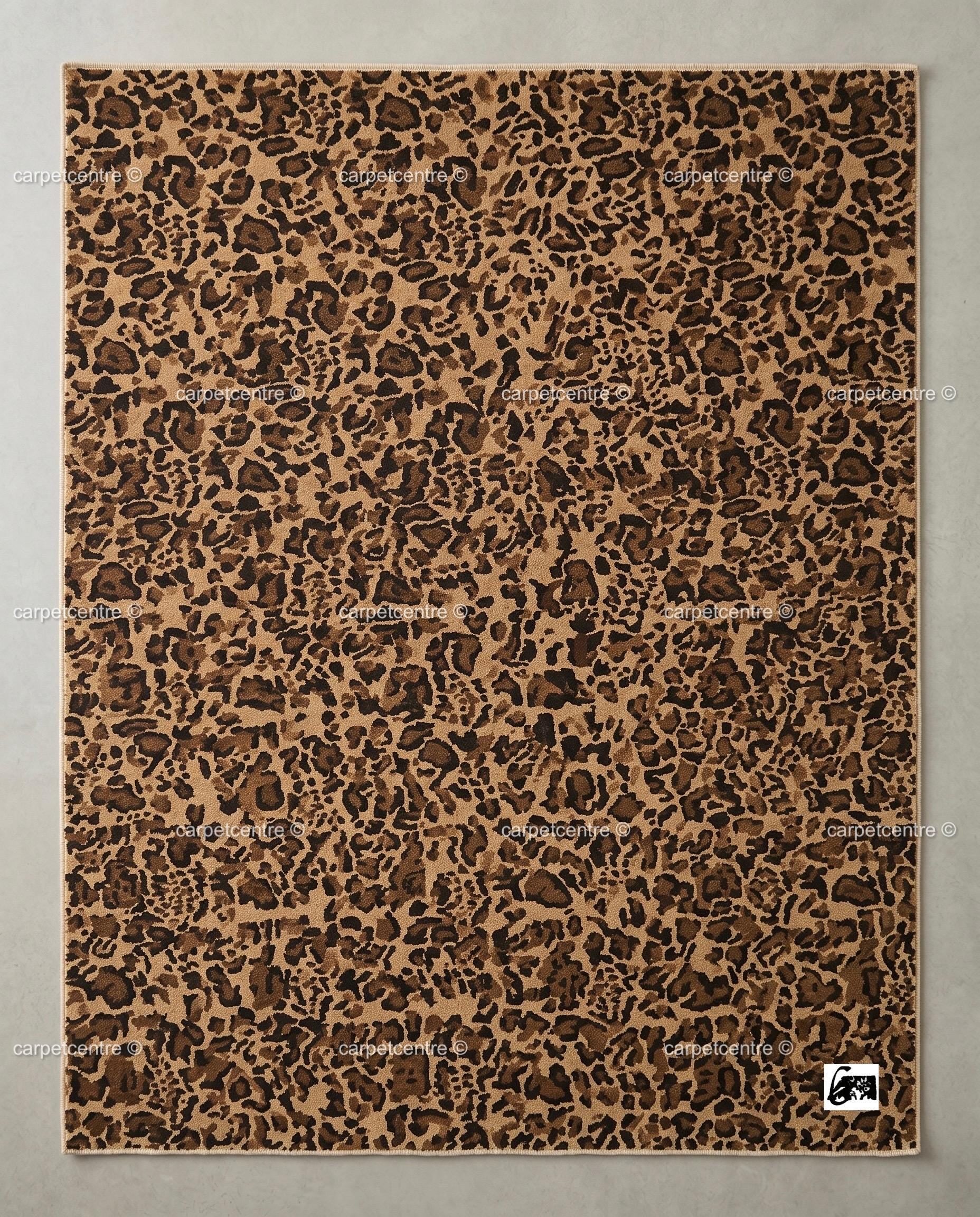Hand Knotted Leopard Print Oushak Rug | Wool Turkish Area Carpet, Earth Tone Safari Decor