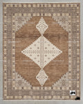 Hand Knotted Oushak Rug: Brown New Zealand Wool Tribal Carpet (Custom Size)
