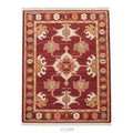 Handwoven Burgundy Oushak Wool Rug: Medallion Floral Design