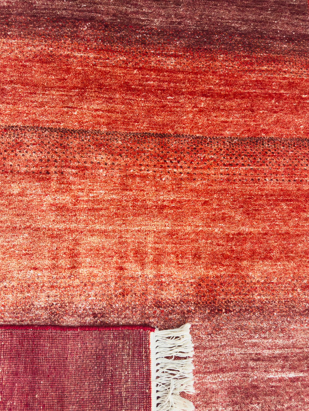 Red Maroon Hand Knotted Gabbeh Rug: Bamboo Silk & Cotton 5'11" x 3'11" | Quick Ship
