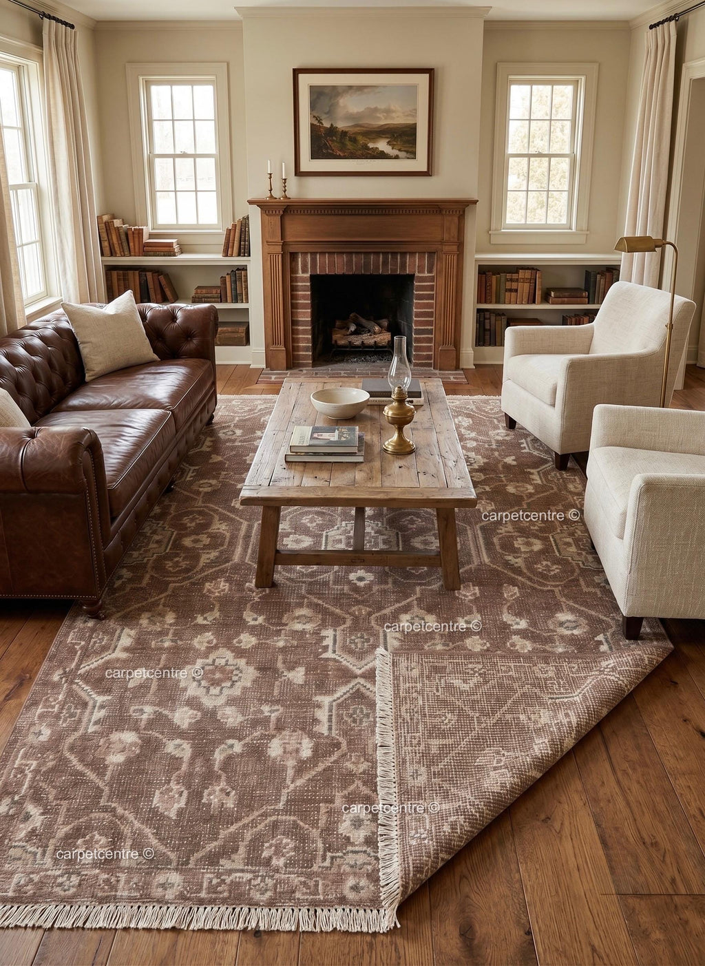 Hand Knotted Oushak Rug: New Zealand Wool, Turkish Design, Custom Sizes