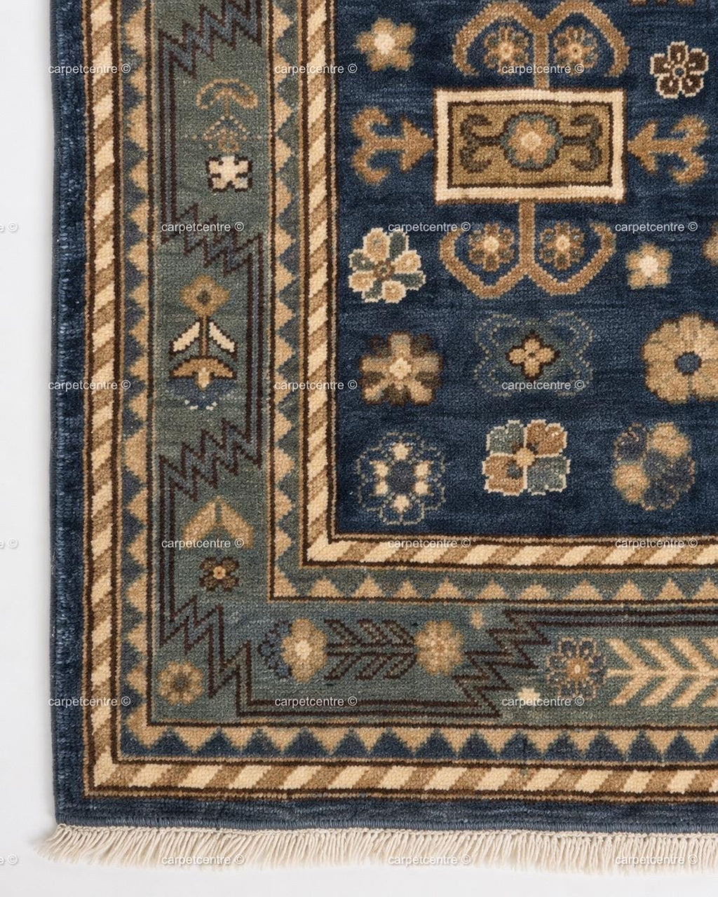 Navy Blue Oushak Rug: Hand Knotted 100% New Zealand Wool Carpet