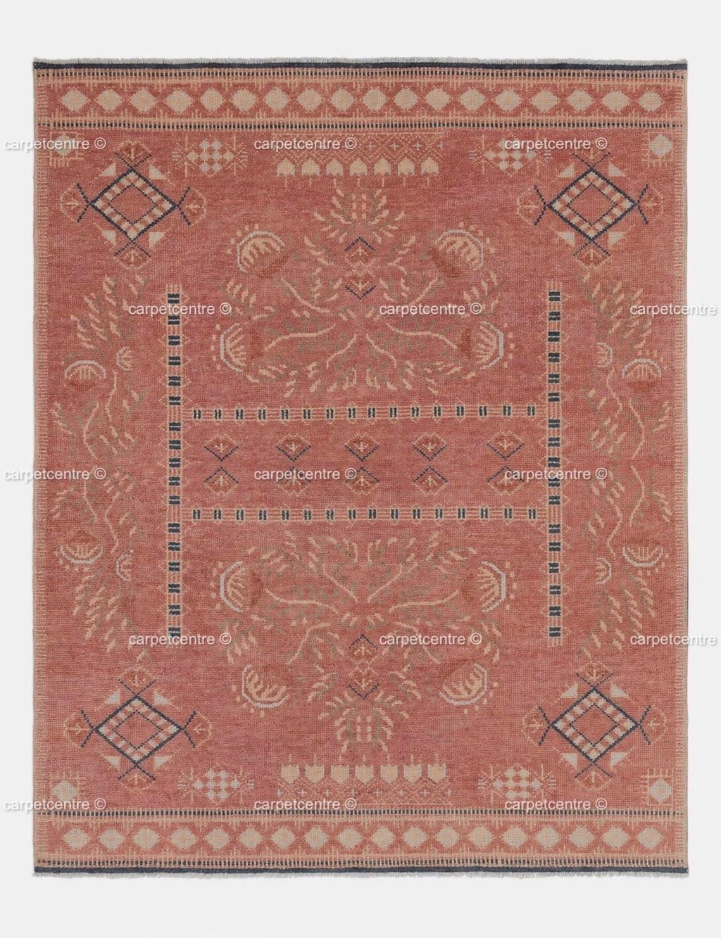 Hand Knotted Oushak Wool Rug , Distressed Pink Turkish Anatolian 8x10 9x12 Area Rug