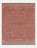 Hand Knotted Oushak Wool Rug , Distressed Pink Turkish Anatolian 8x10 9x12 Area Rug