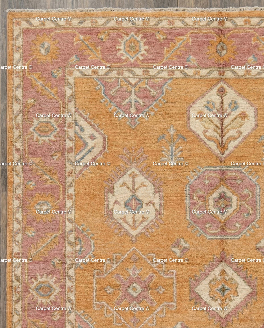 Golden Yellow Oushak Rug, Hand Knotted Wool 8x10, Sunset Boho Decor