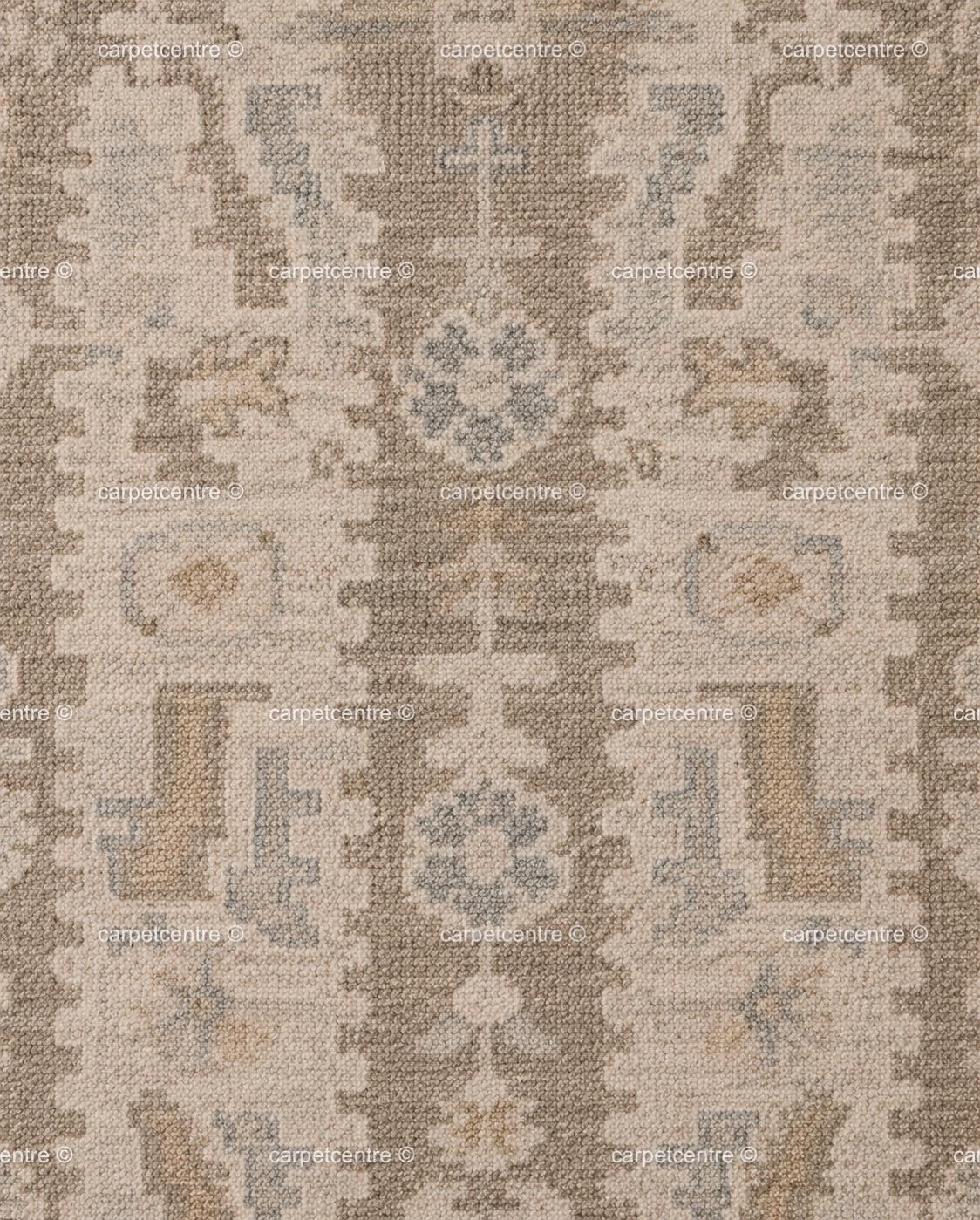 Hand Knotted Wool Oushak Rug, Neutral Beige Anatolian Carpet, Farmhouse Living Room Area Rug